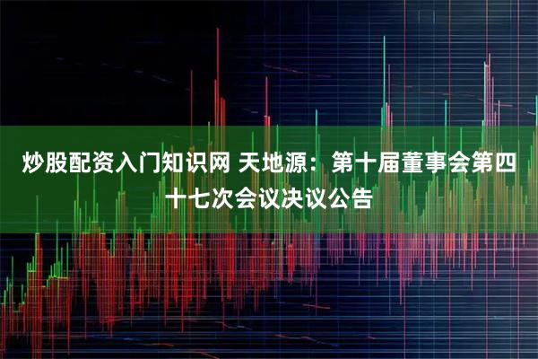 炒股配资入门知识网 天地源：第十届董事会第四十七次会议决议公告